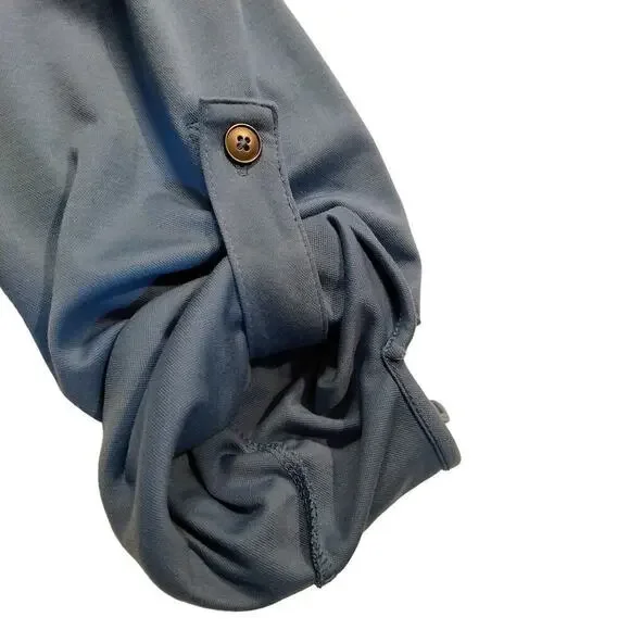 J. Jill Button Up Tunic Top Womens Size Medium Blue Preppy Casual Career - Picture 7 of 15